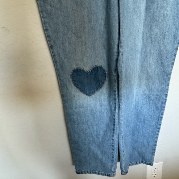 Lee Vintage Modern Denim Jean Union Alls Coveralls Jumpsuit Heart Patch small - Picture 6 of 15
